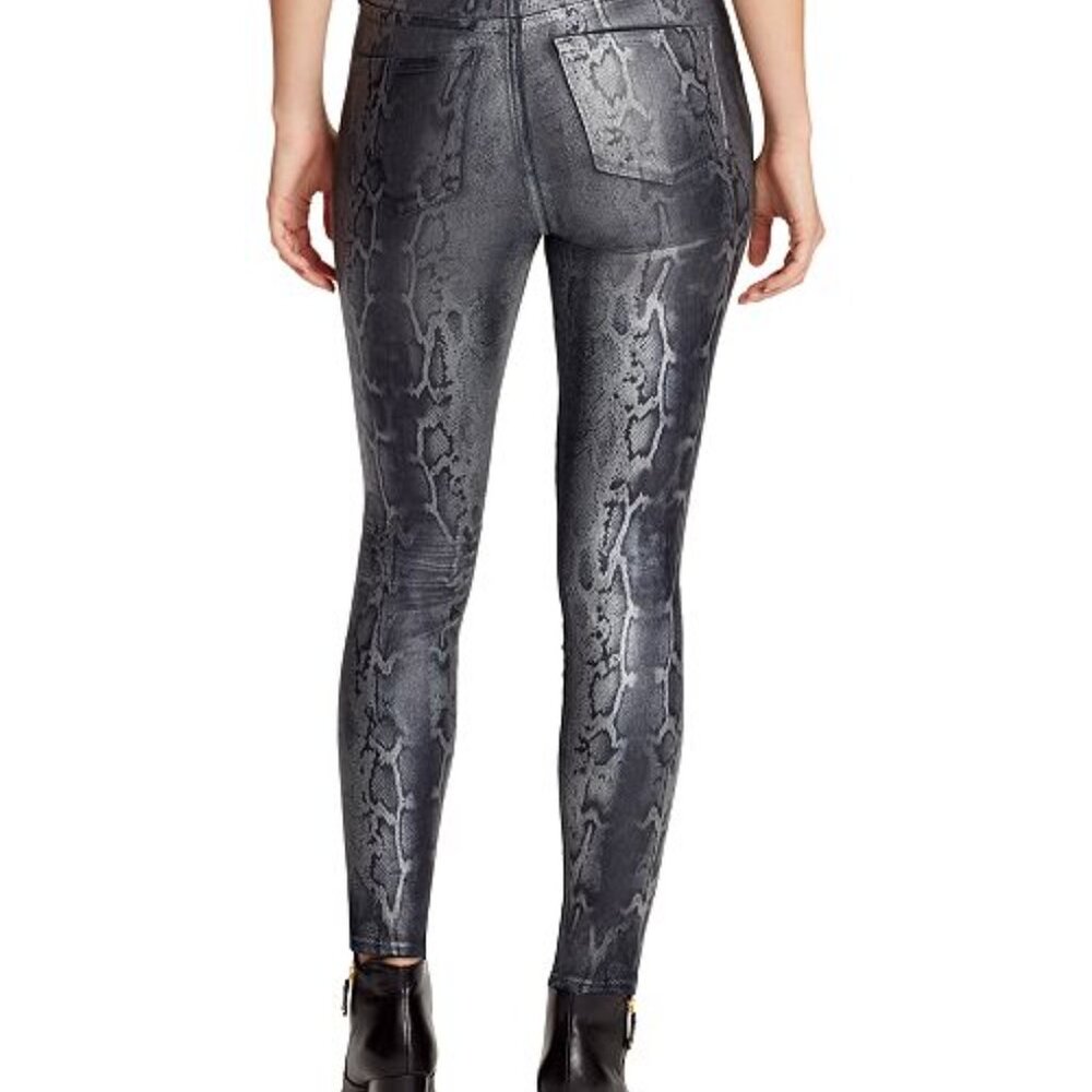 WILLIAM RAST Sculpted Coated Snake-Print Skinny Jeans